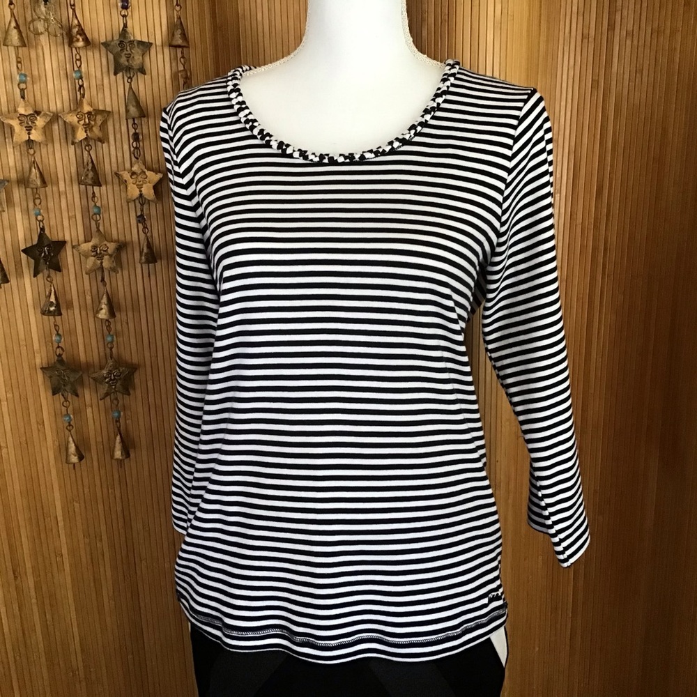 Maine New England Cotton Striped Top Size 14
